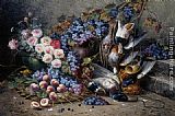 Famous Peaches Paintings - Roses Peaches Grapes and Game